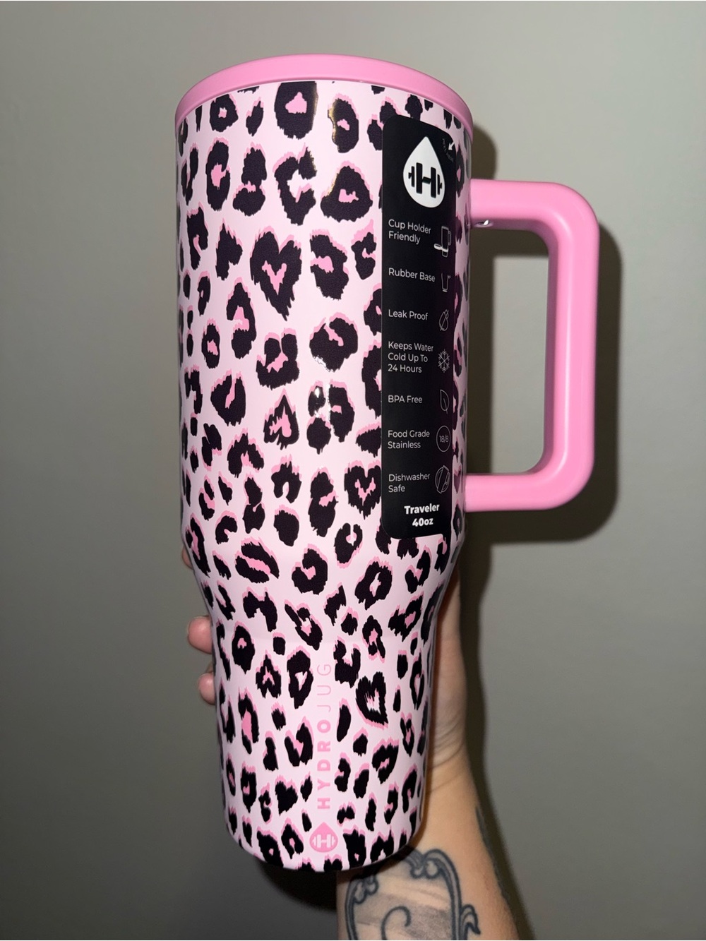 HydroJug 40oz traveler - Pink Leopard